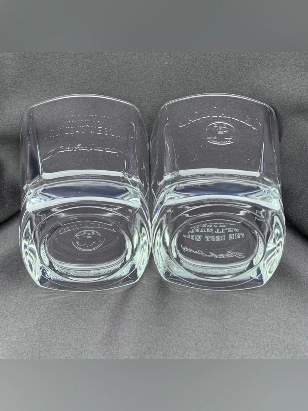 Jack Daniel's Lowball Rocks Square Whiskey Glasses ~ Set of 2